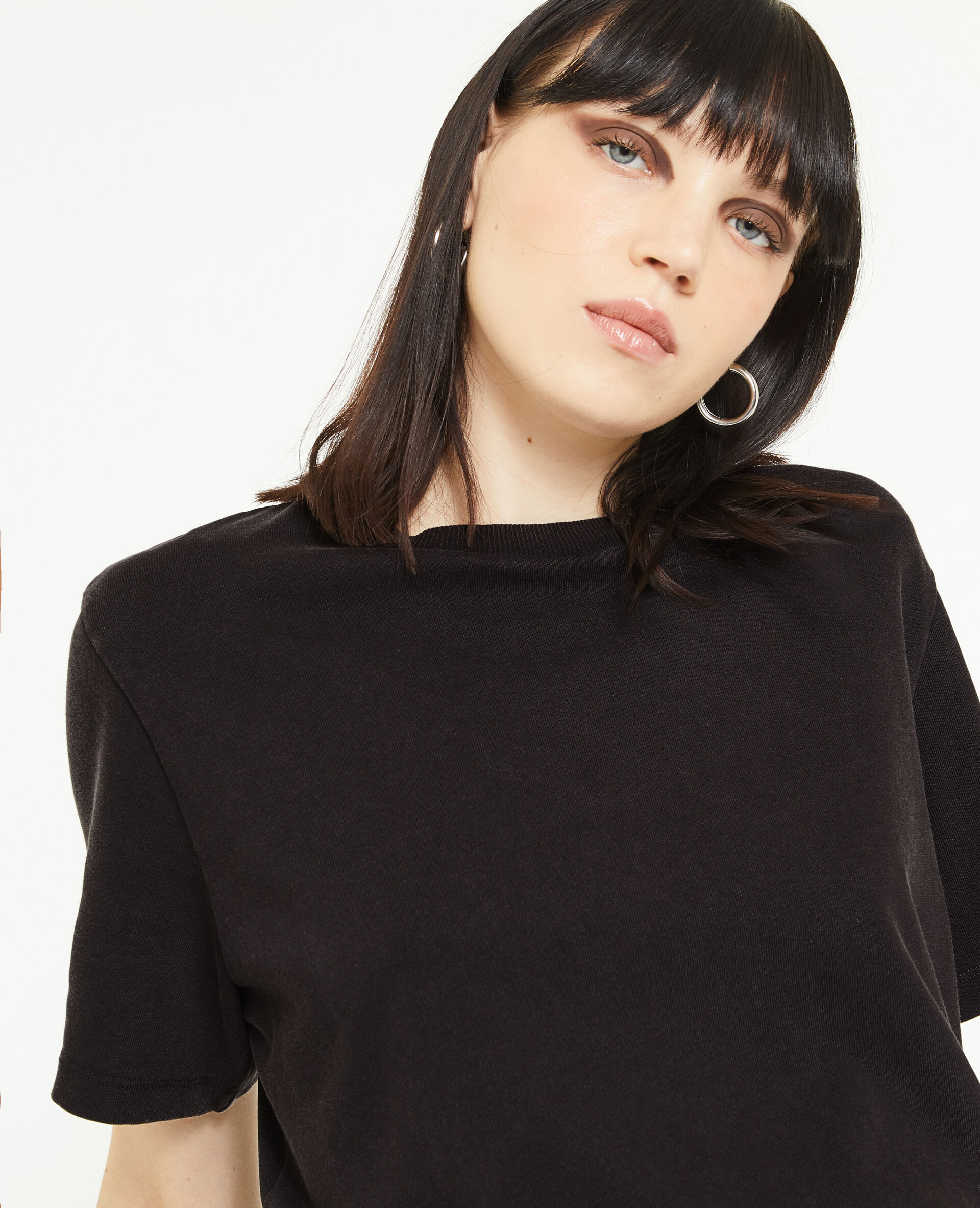 T-shirt à effet délavé - Gris foncé