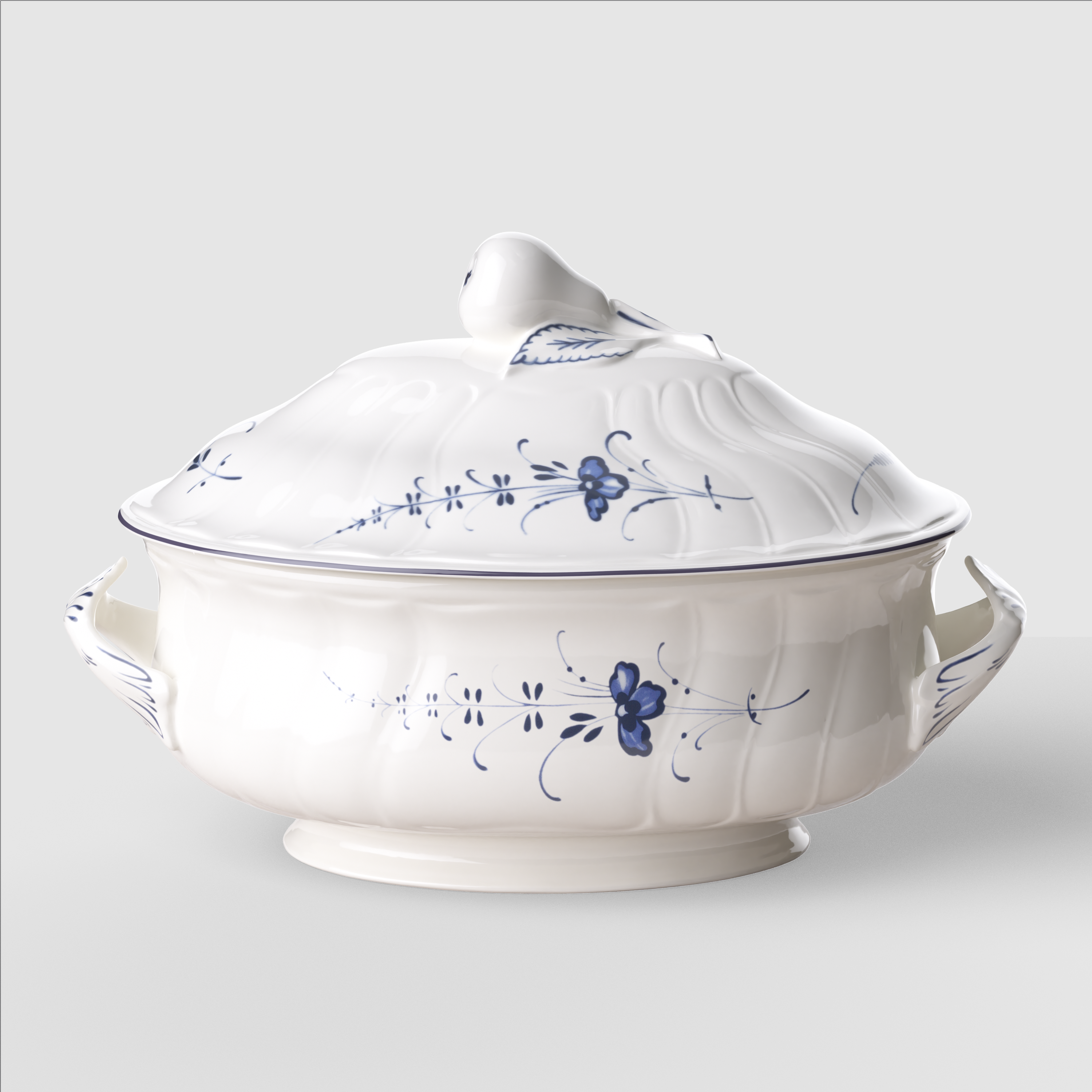Vieux Luxembourg Tureen White, 84.6 oz, Premium Porcelain