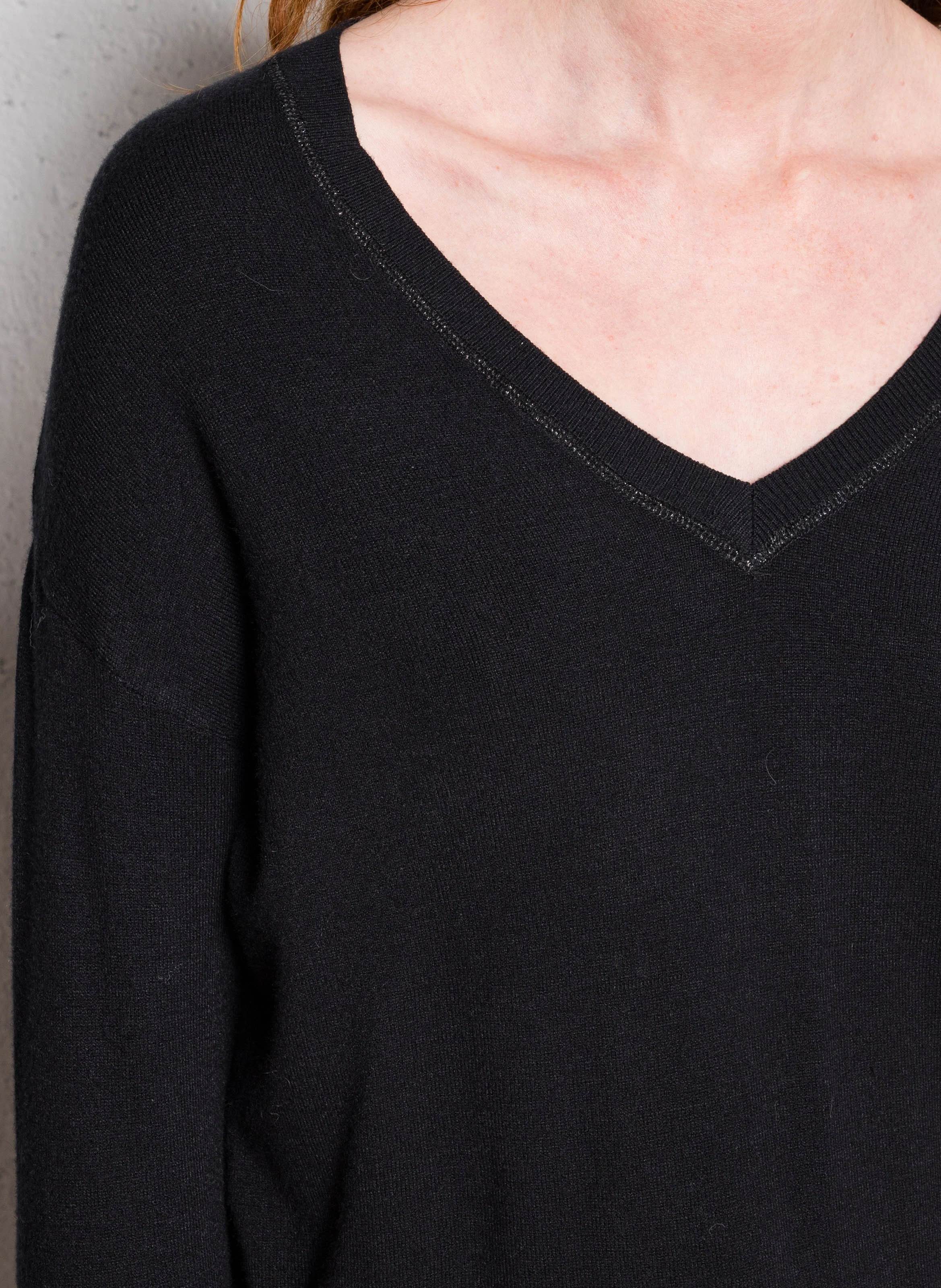 MARSENANO - Pull ample col v | Noir