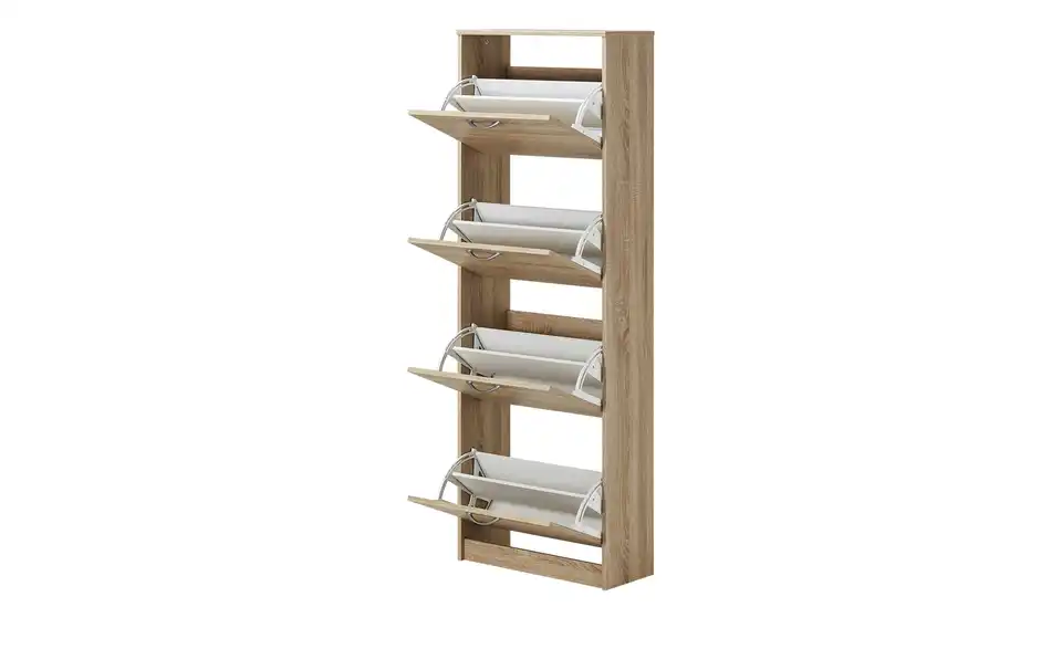 Schuhschrank  Valletta Eiche sägerau (Nachbildung), Eiche Sonoma (Nachbildung) 16 Paar Schuhe