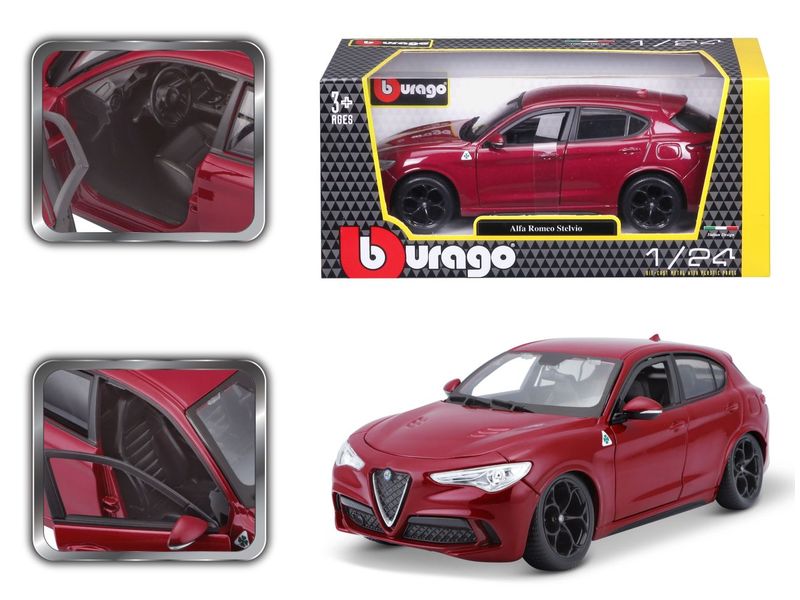 BBurago Alfa Romeo Stelvio Rot 1:24 Sammlermodell im Massstab 1:24