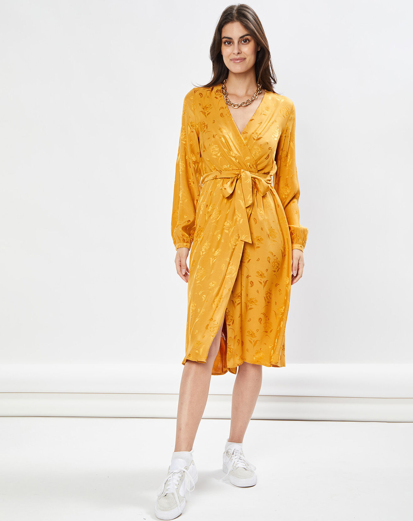 La Petite Etoile Robe Dana motifs ton sur ton orange