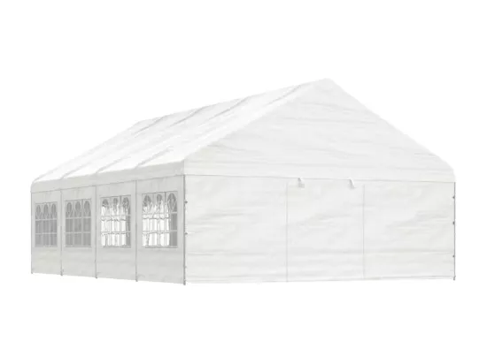 Belvédère avec toit blanc 8,92x5,88x3,75 m polyéthylène