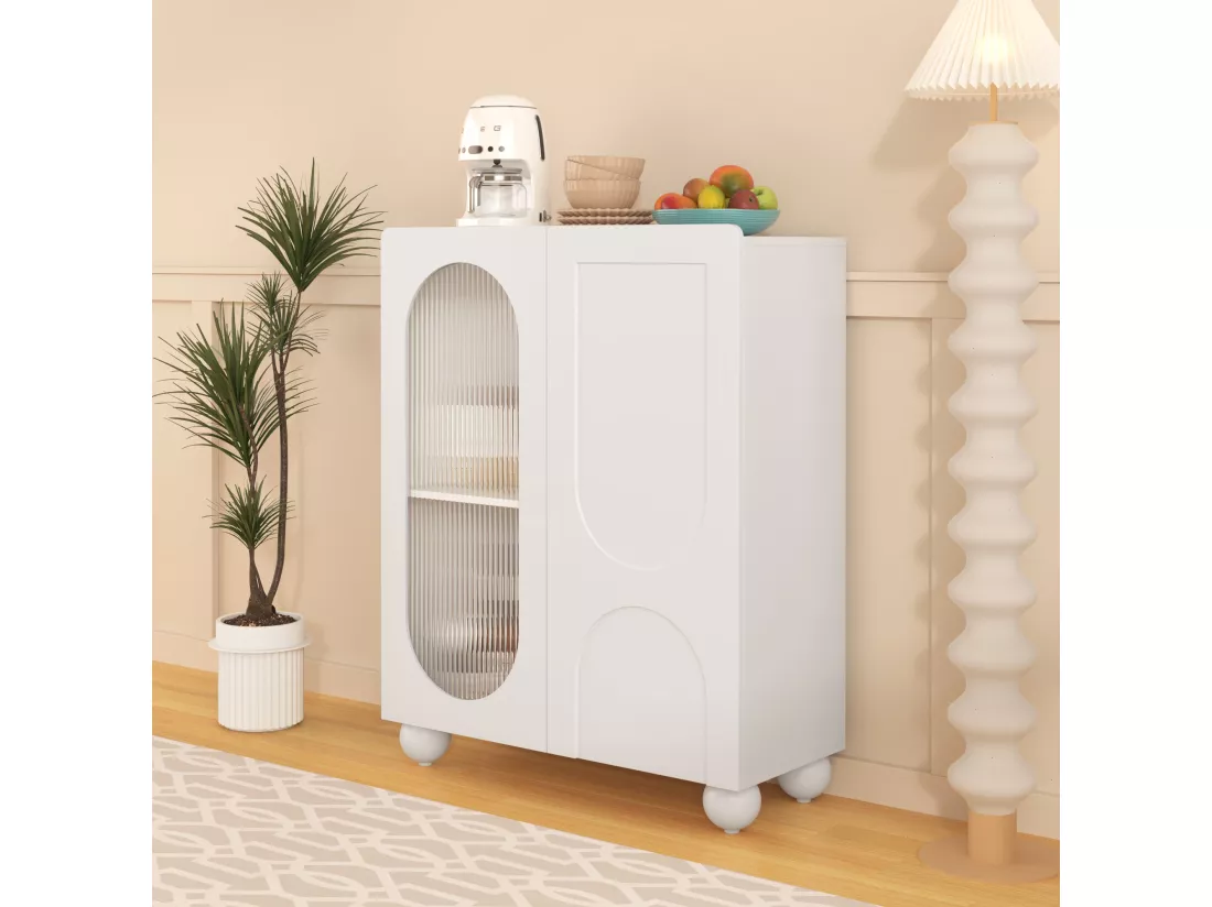 Armoire de rangement blanche de style scania,d80cm×h99cm