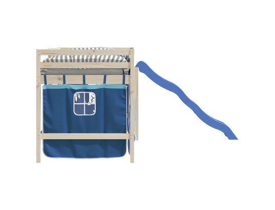 VIDAXL - Rideaux pour lit mezzanine bleu polyester