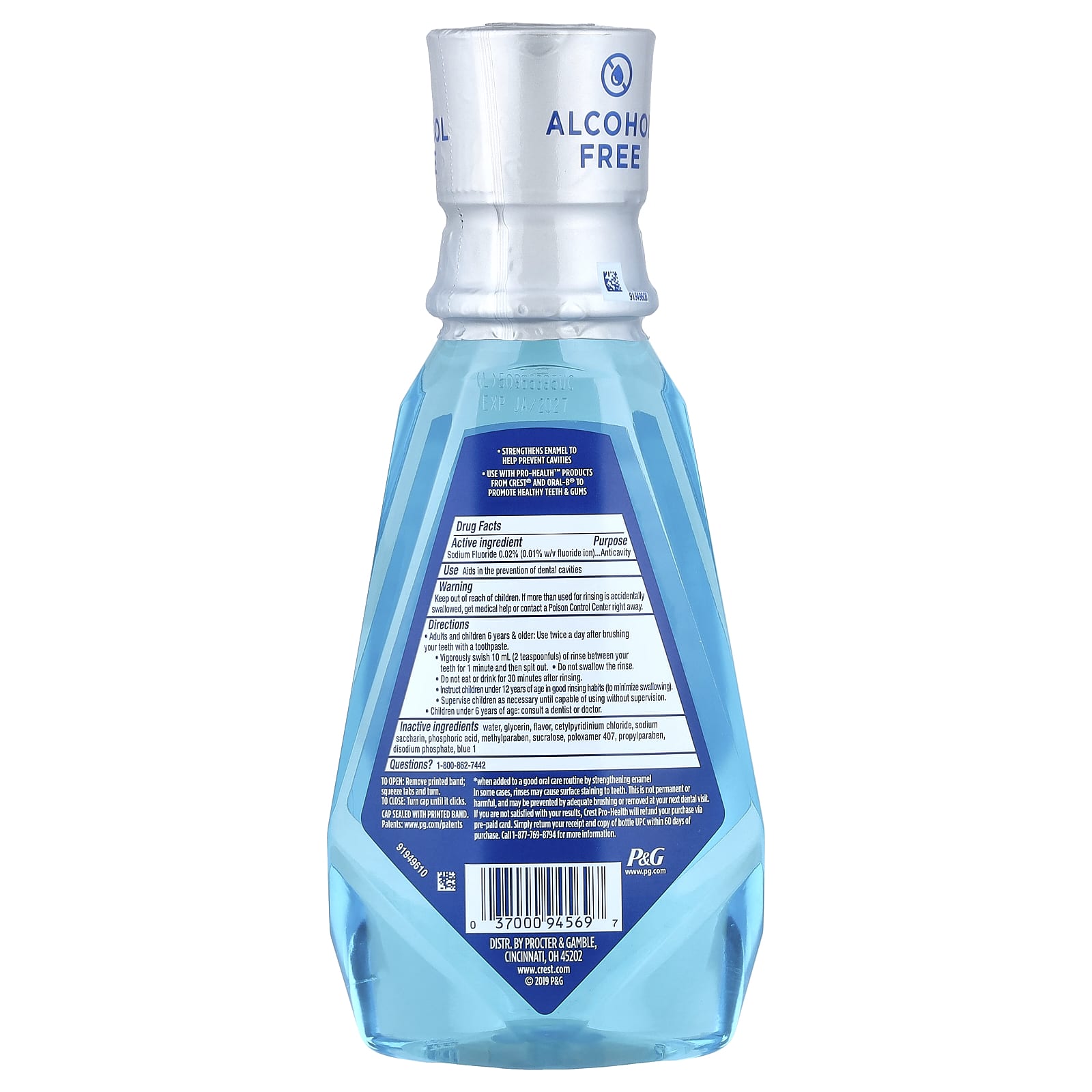 Crest, Pro Health™ Advanced, Multi-Protection Anticariës Fluoride Mondspoeling, Alcoholvrij, 500 ml
