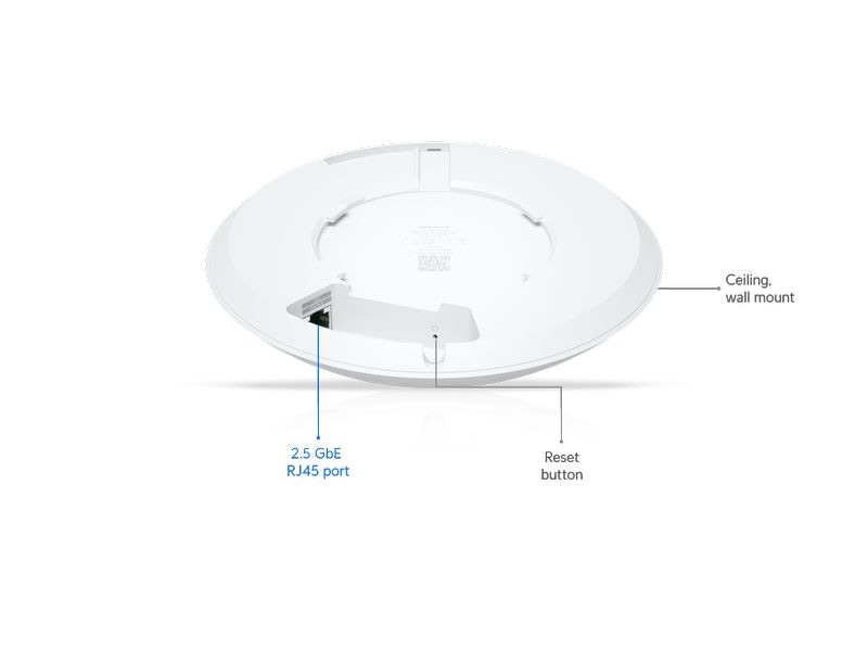 Ubiquiti Access Point UniFi U7-LR Kompakter, deckenmontierter WiFi 7 AP mit 5 räumlichen Streams und erweiterter Signalreichweite (ohne PoE Injector)