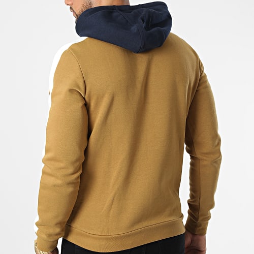 Sweat Capuche A Bandes 371238W Beige Bleu Marine Blanc