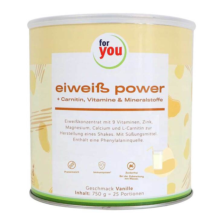 For You Eiweiß Power Vanille, 750 g