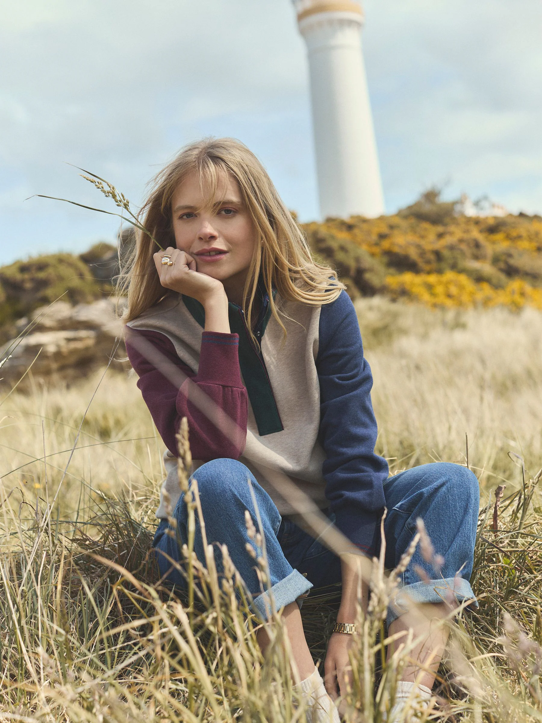 Hotch Potch - Joules Burnham Premium Brushed Cotton Funnel Neck Quarter Zip Sweatshirt