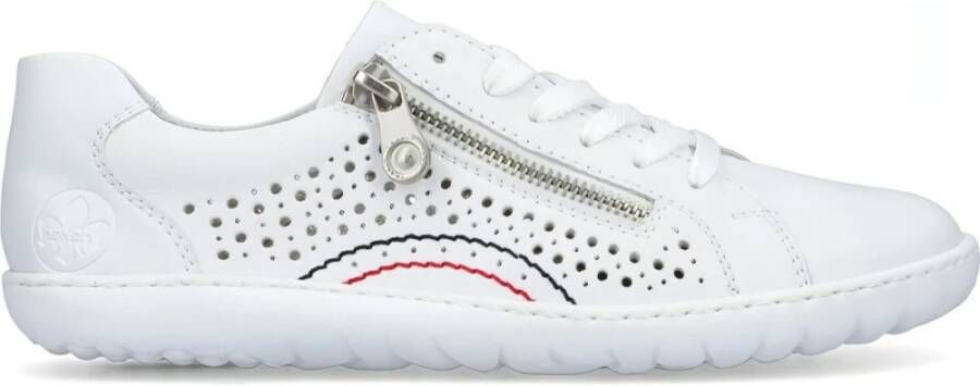 Rieker damesschoen lage veterschoen slip-on 52824-80 parelwit