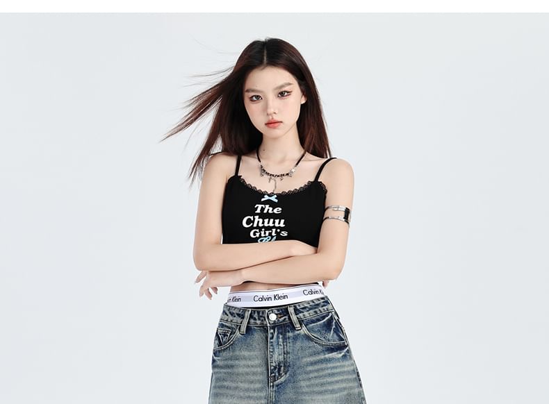 Magimomo - Denim shorts met hoge taille en wijde pijpen