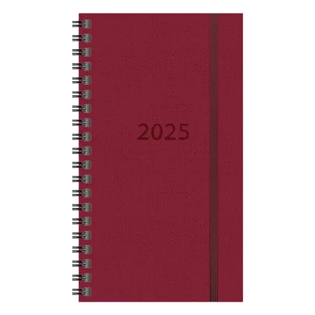 Idena Spiral Timer 2025 – 8,7 x 15,3 cm, FSC® Mix, Leinen rot