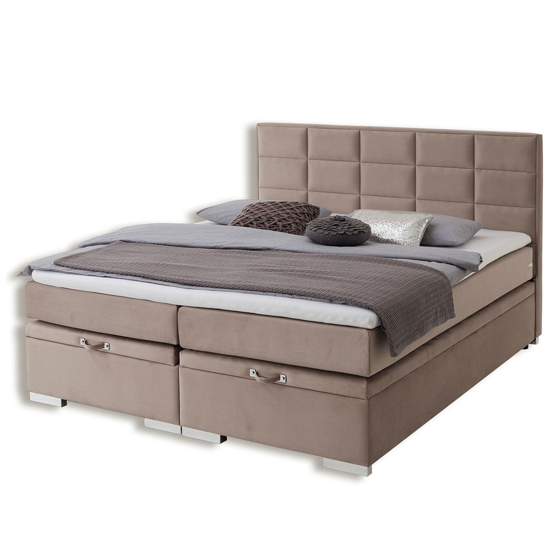 Boxspringbett - beige - H3 - 140x200 cm