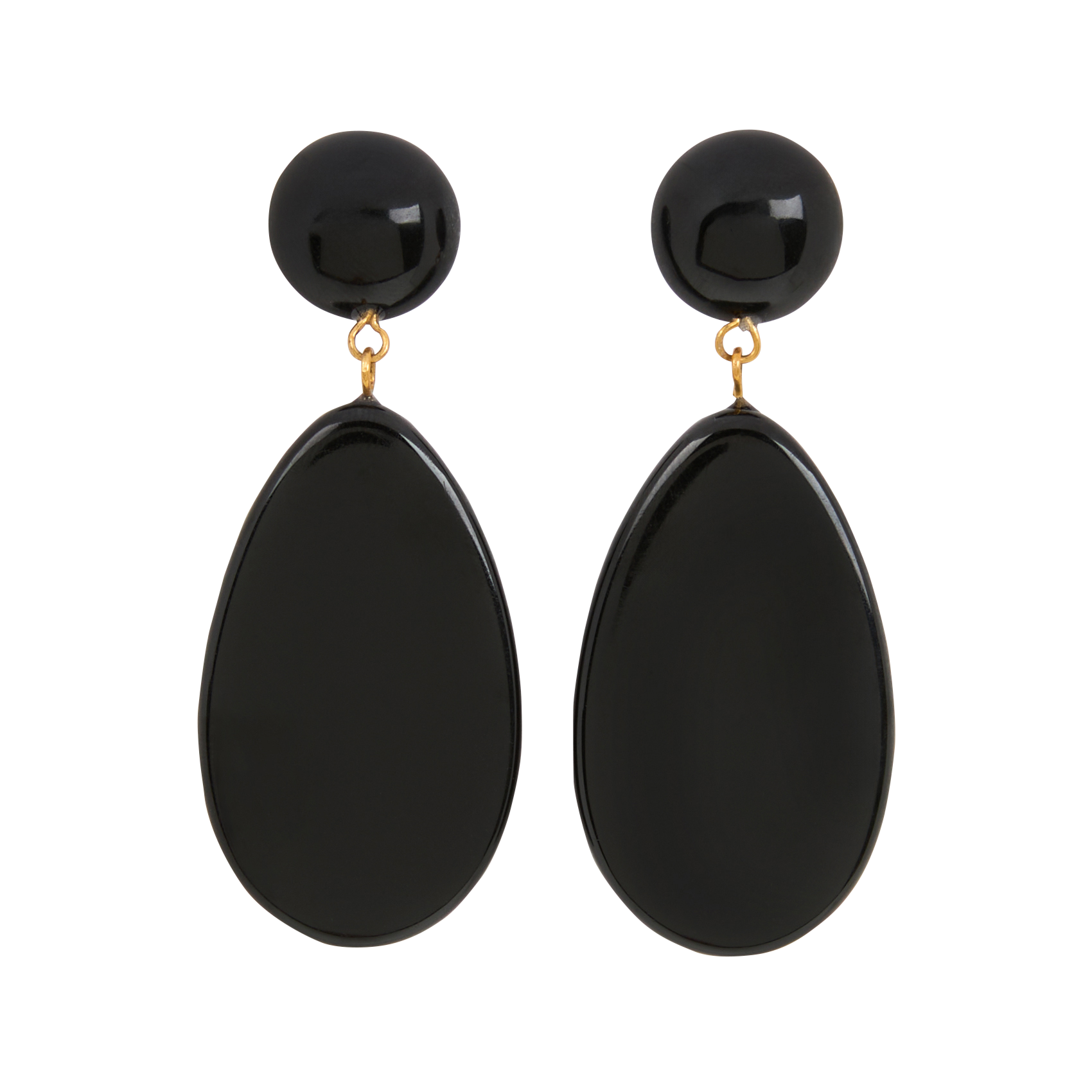 SOLANGE - Boucles d'oreilles goutte plate | Noir
