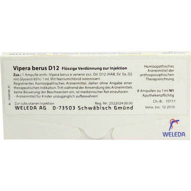Vipera Berus D 12 Ampullen, 8X1 ml