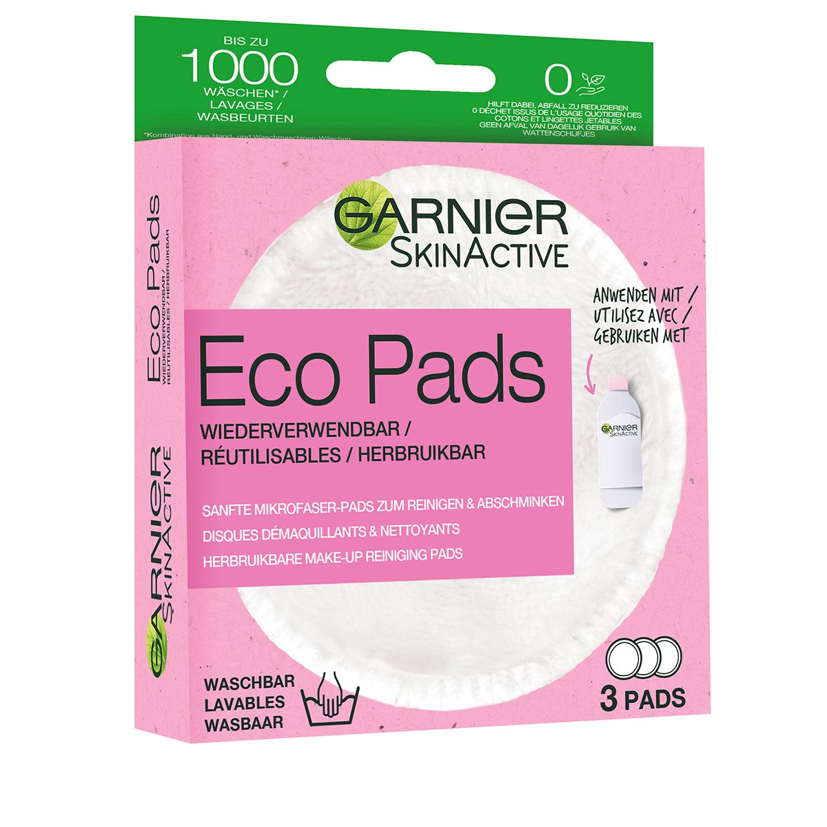 GARNIER SkinActive Micellar Eco Pads<br>3 Stück, wiederverwendbar