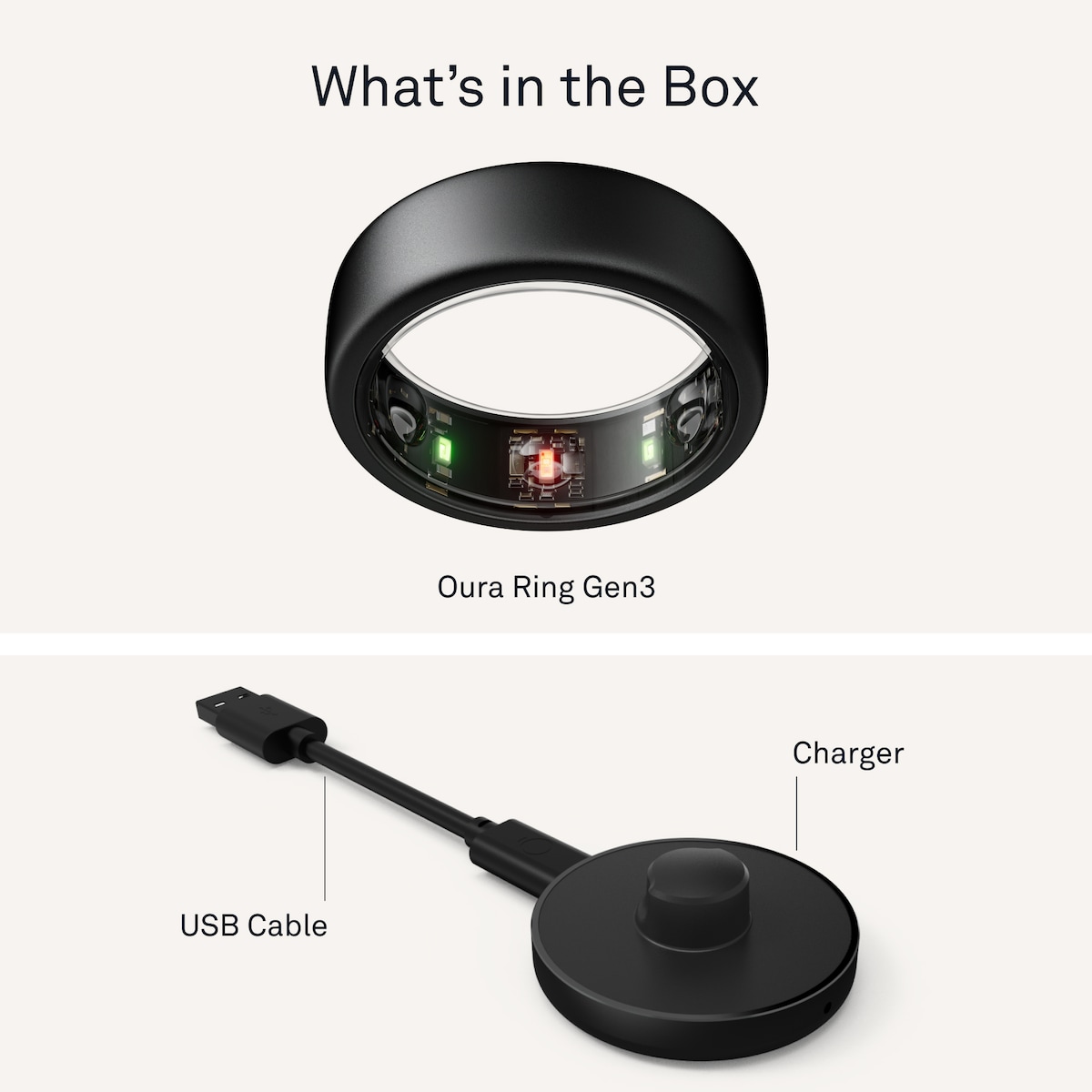 Oura-ring Gen3 Horizon smartring størrelse 10 (Stealth)