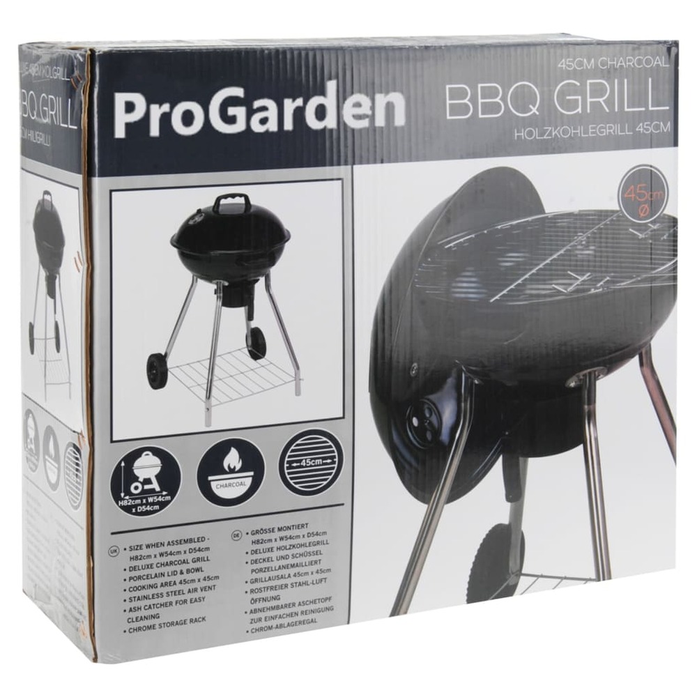 Barbecue sur roues 47 cm noir