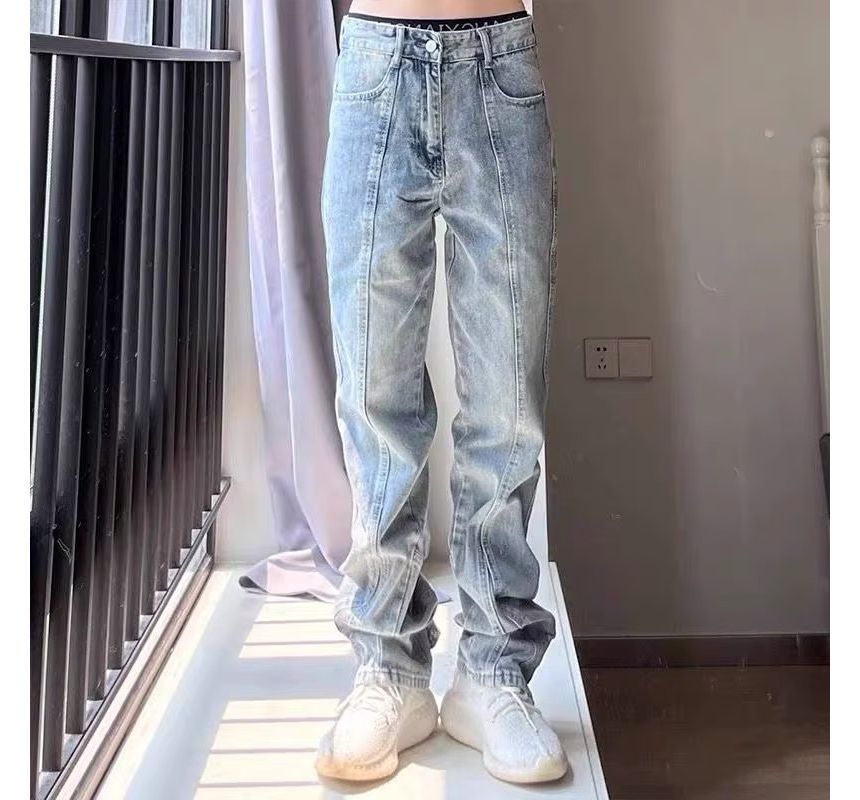 Urtishia - Jeans met hoge taille en steek