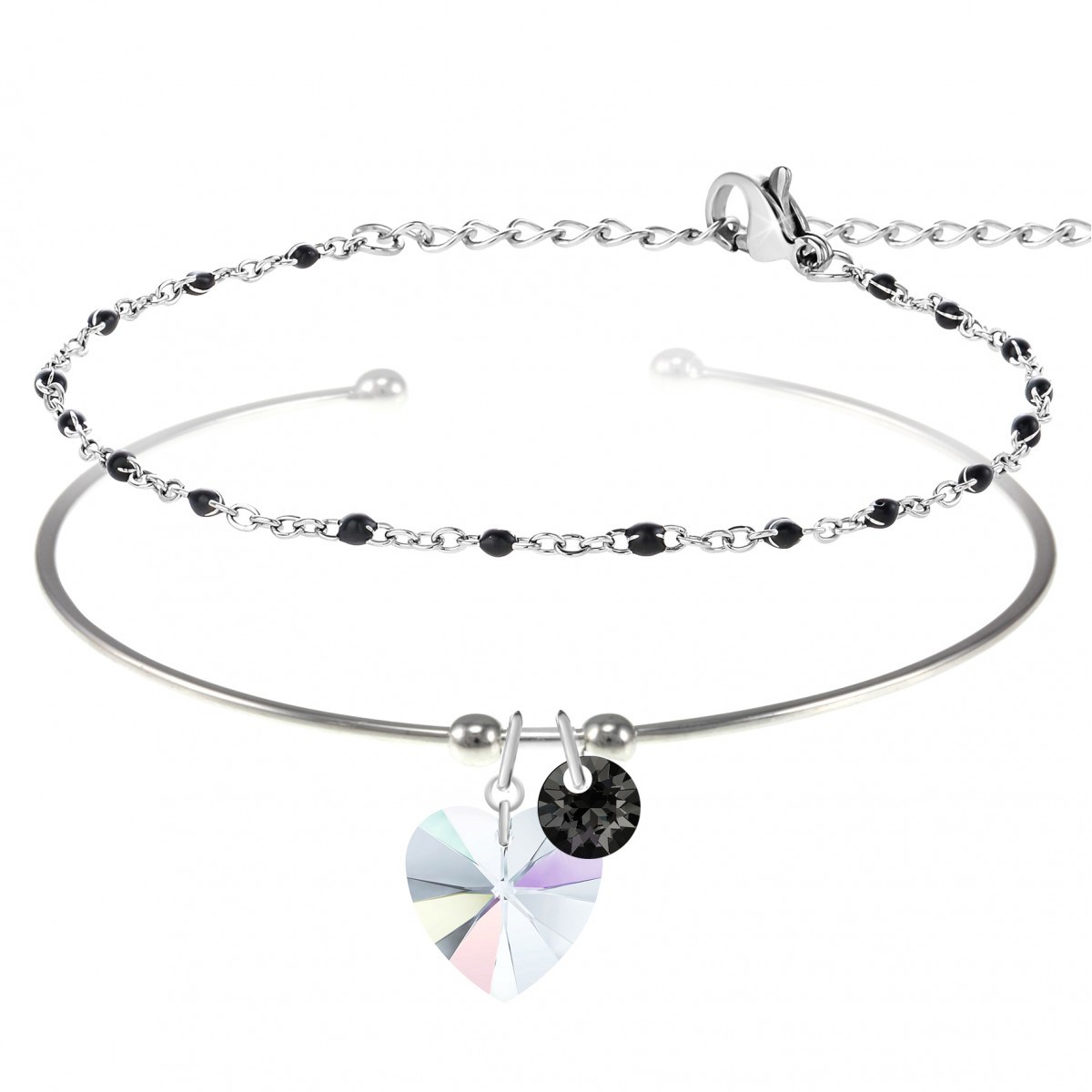 Lot de 2 bracelets SC Crystal ornés de Cristaux scintillants