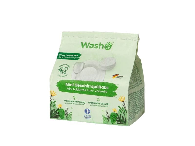 Washo Geschirrspül Tabs Mini 75 Stück Plastik- und folienfrei