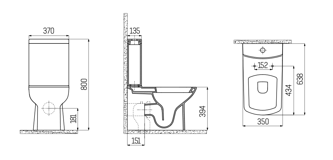 SaniGoods Lara staande wc mat zwart
