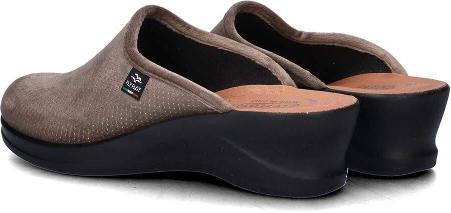 Fly Flot velours pantoffels taupe