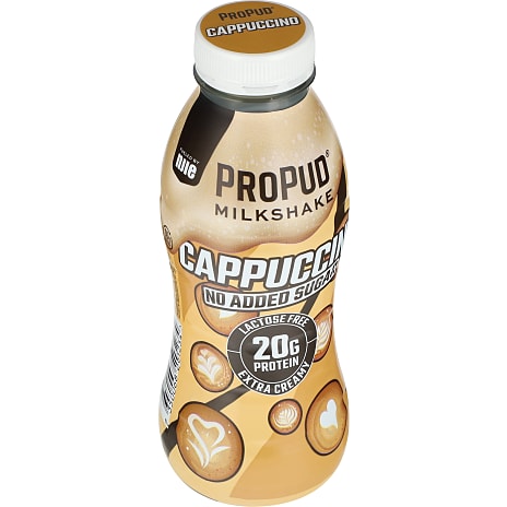Proteinmilkshake m. cappuccinosmag u. tilsat sukker laktosefri