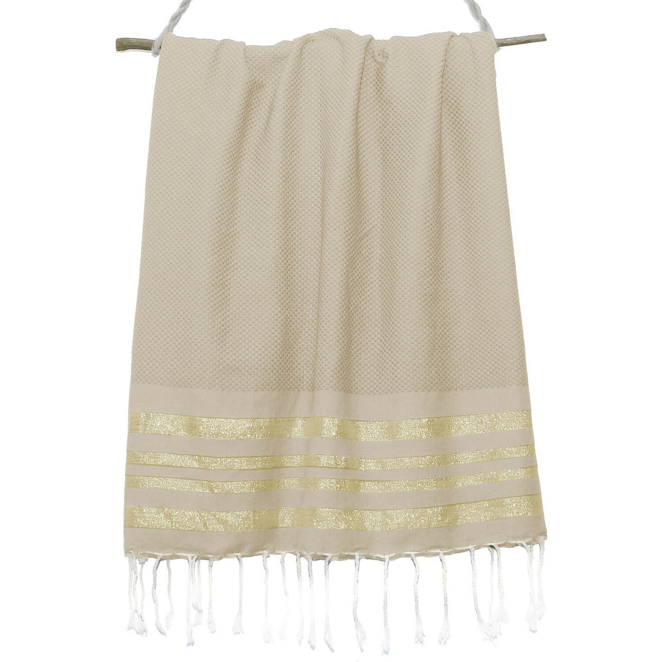 Febronie Fouta Nid d'Abeille Hamptons beige - 100x200 cm