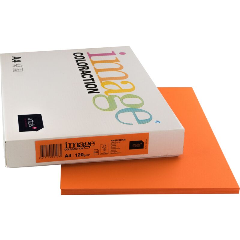 Image Coloraction Papier farbig, A4, 120 g/m², amsterdam orange