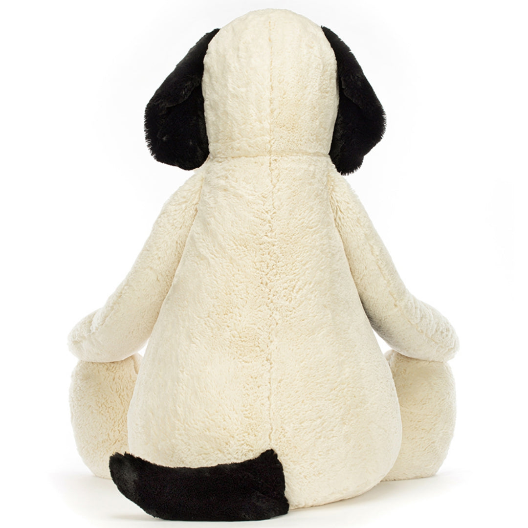 jellycat knuffelhond bashful black & cream puppy - 108 cm