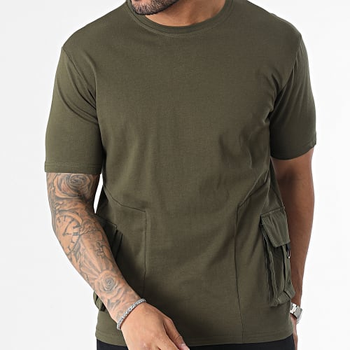 Tee Shirt Poche Vert Kaki