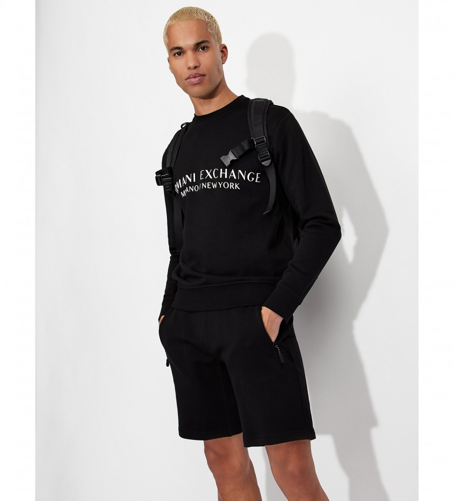 Moletom Armani Exchange Open Fleece Preto