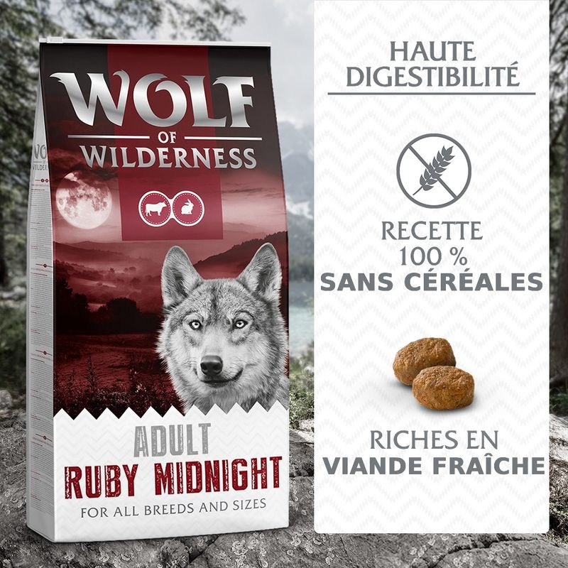Wolf of Wilderness Ruby Midnight bœuf, lapin - sans céréales