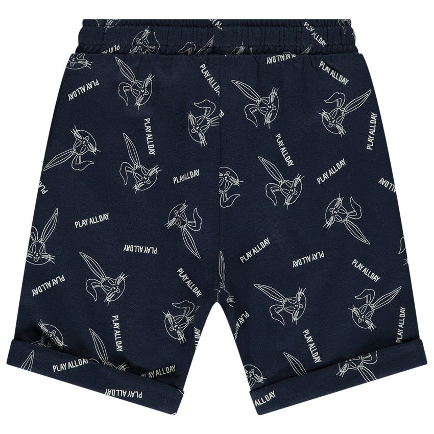 Bermuda en molleton imprimé Bugs Bunny Warner pour bébé garçon - Bleu marine