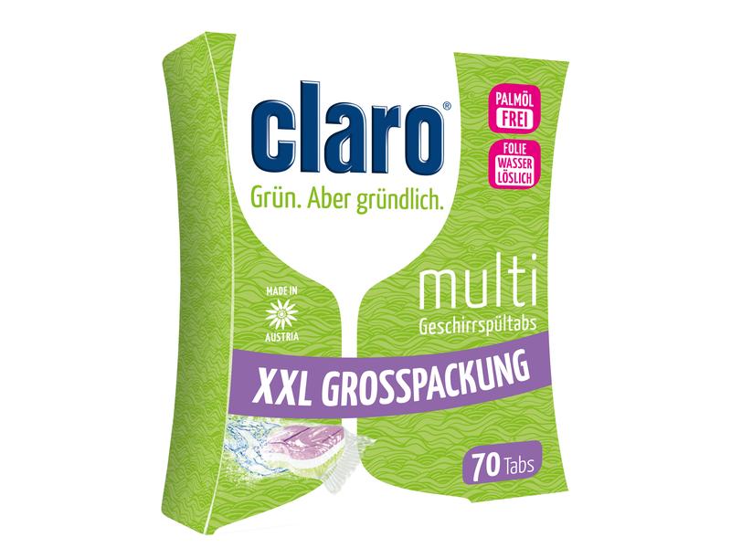 claro Maschinenspülmittel Multi Tabs 70 Stück Vegane und phosphatfreie Tabs für die Geschirrspülmaschine