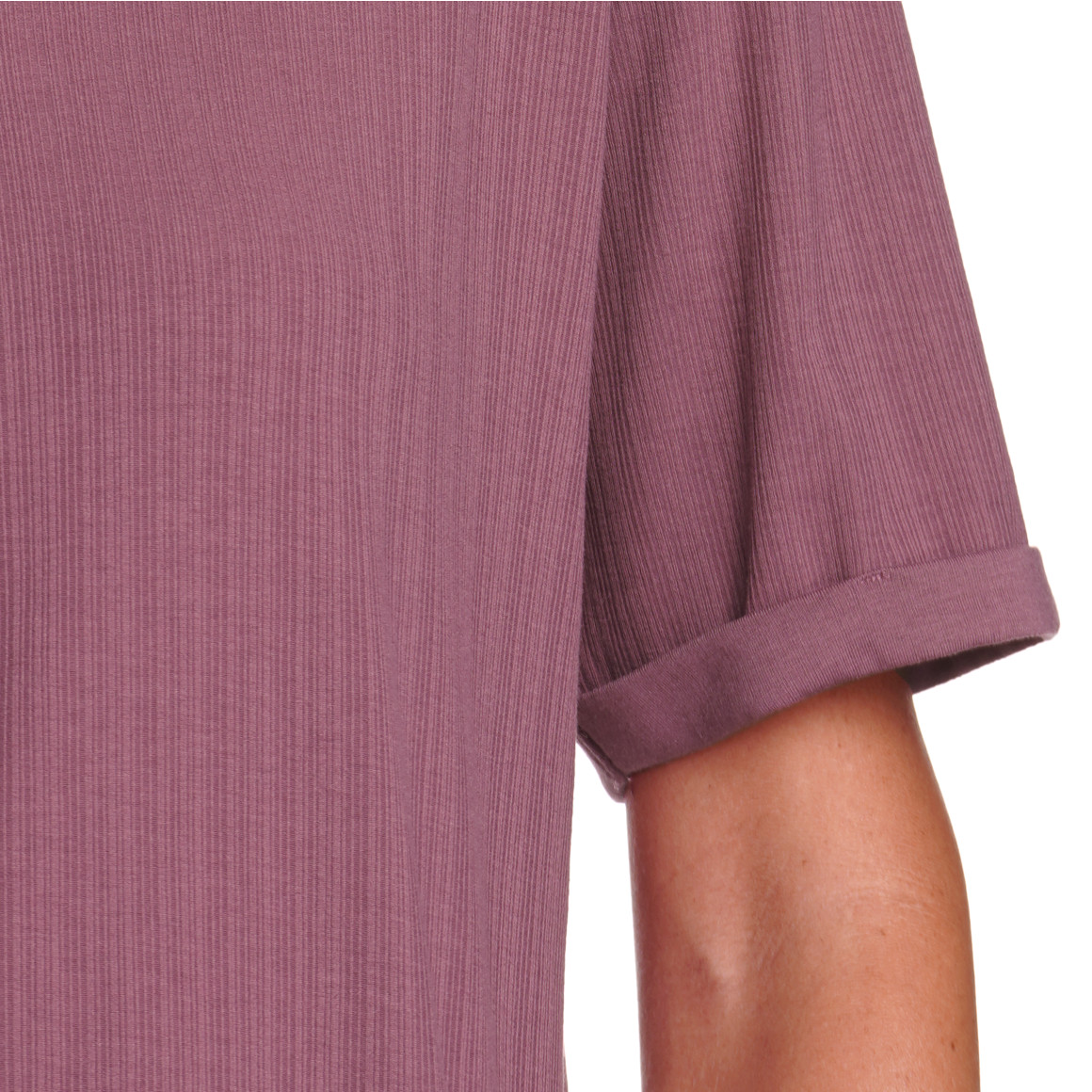 Gina Benotti Damen T-Shirt mit Rippstruktur himbeer