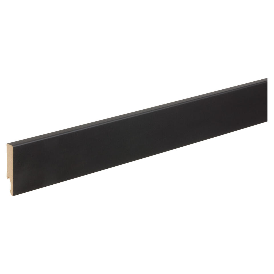Hoge Plakplint Zwart MDF 7,5 cm 240x7,5 cm
