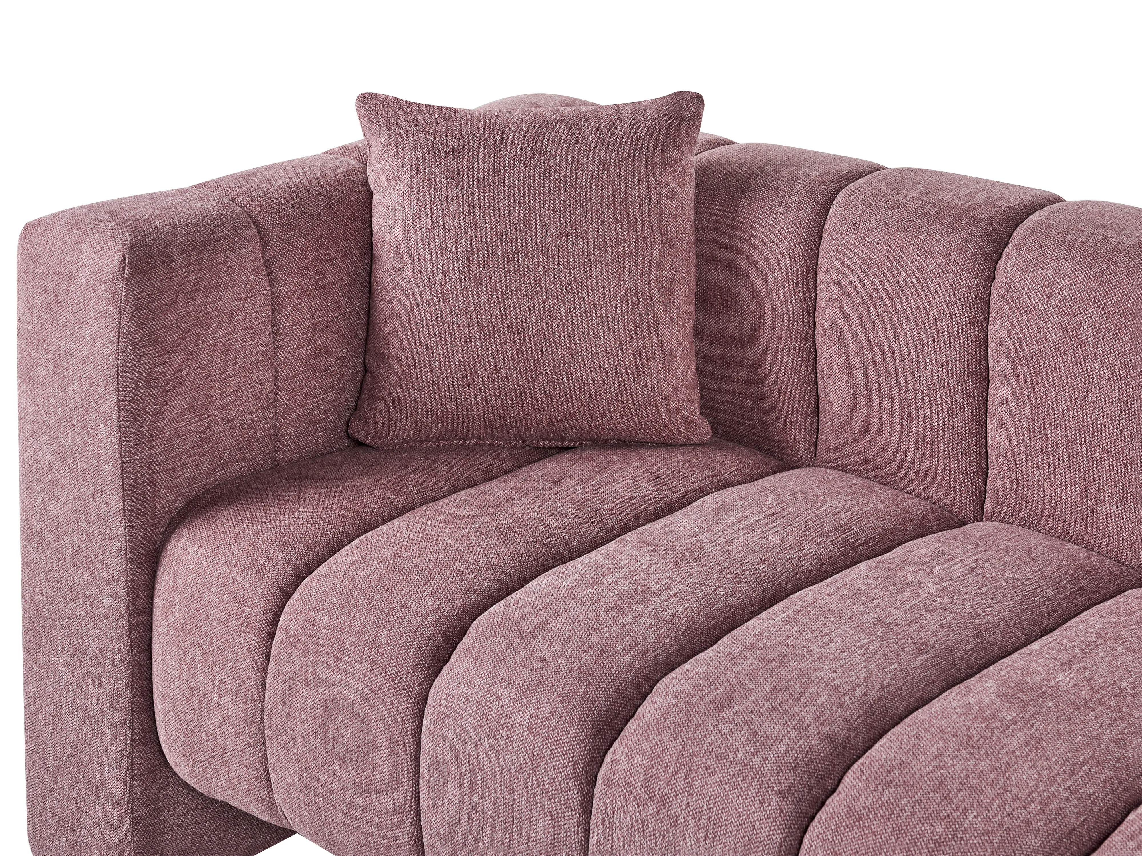 Linkszijdige chaise longue LANNILS Stof Roze