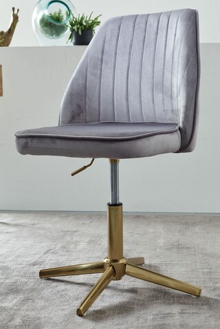 Drehstuhl Farsund 47 x 100 cm grau gold
