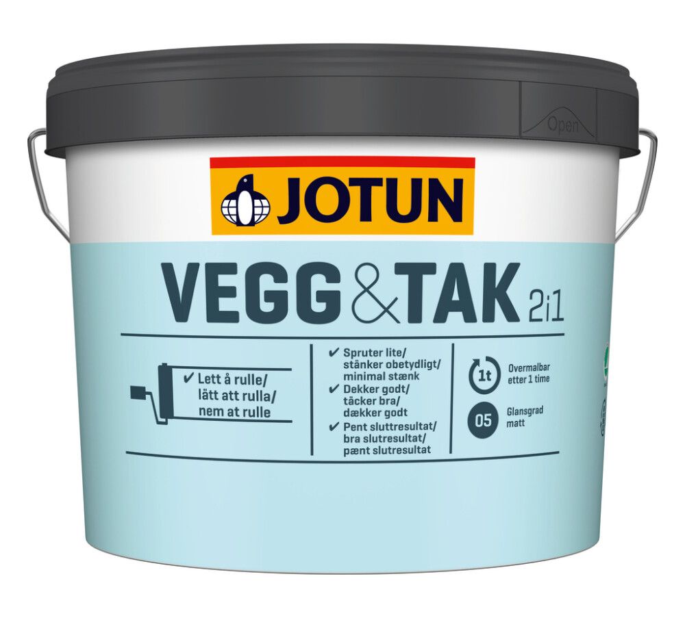 MALING JOTUN VEGG OG TAK HVIT/A-BASE 9L