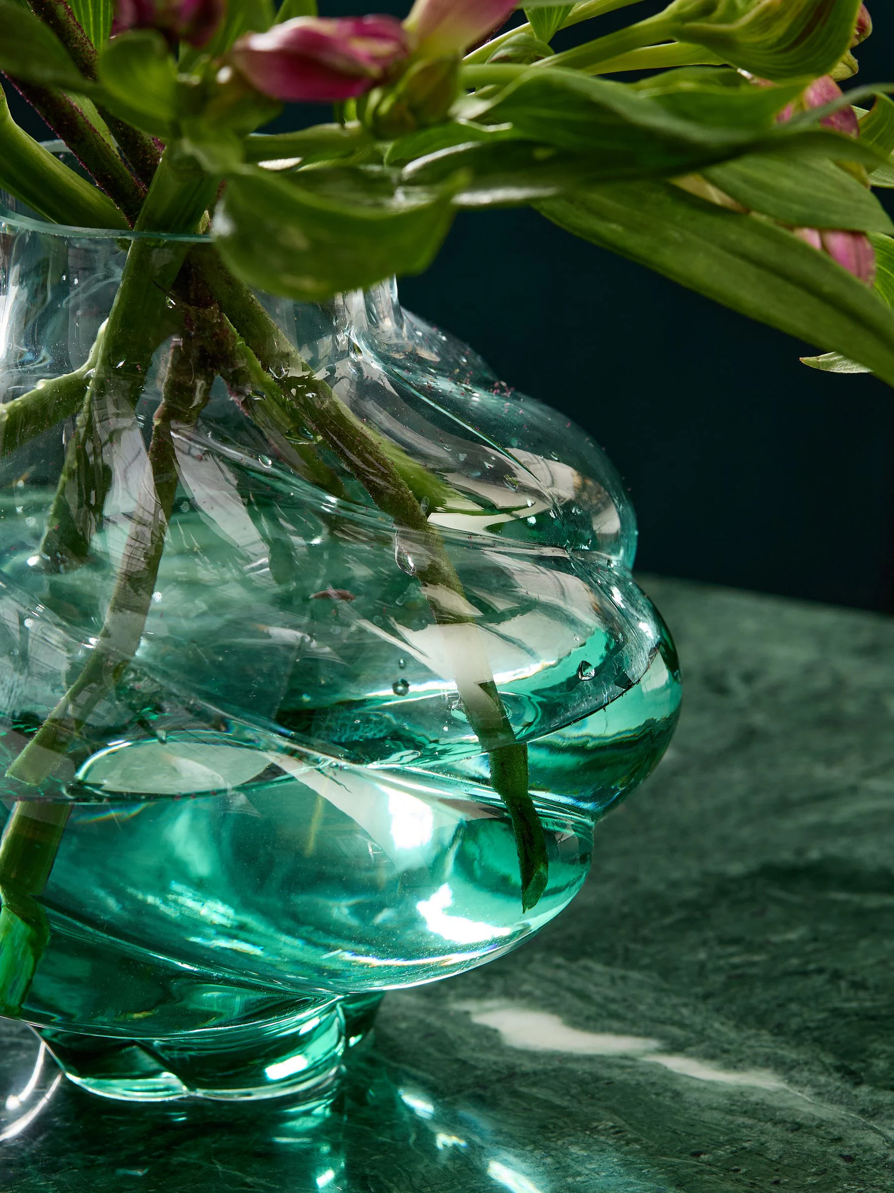 Swirl Shaped Glass Vase