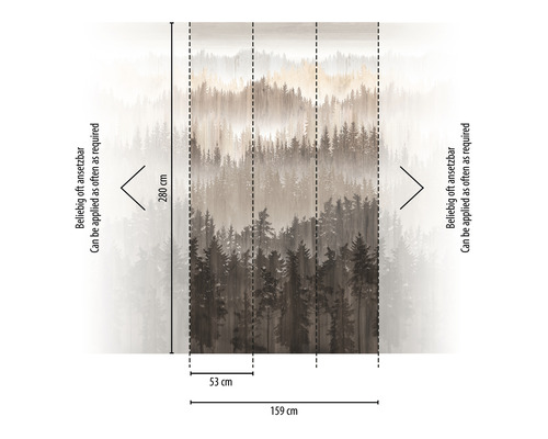 Vliesbehang 39181-2 The Wall II Watercolor Forest Brown 3-delige set 159 x 280 cm