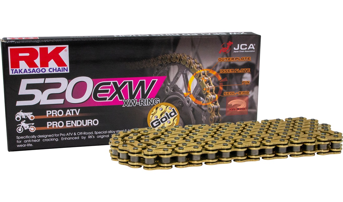 Kæde RK 520EXW Guld XW-ring, Kayo K2