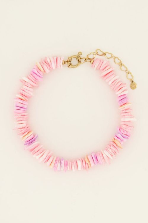 Sunchasers enkelbandje met roze surf kralen