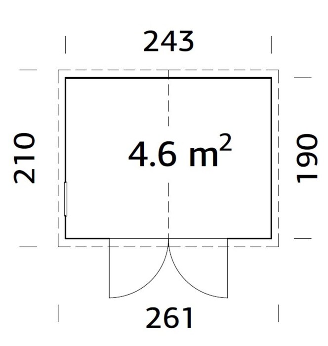 Palmako redskabsrum Aksel 1 - 243 x 190 cm