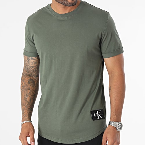 Tee Shirt Oversize Badge Round 3482 Vert Kaki