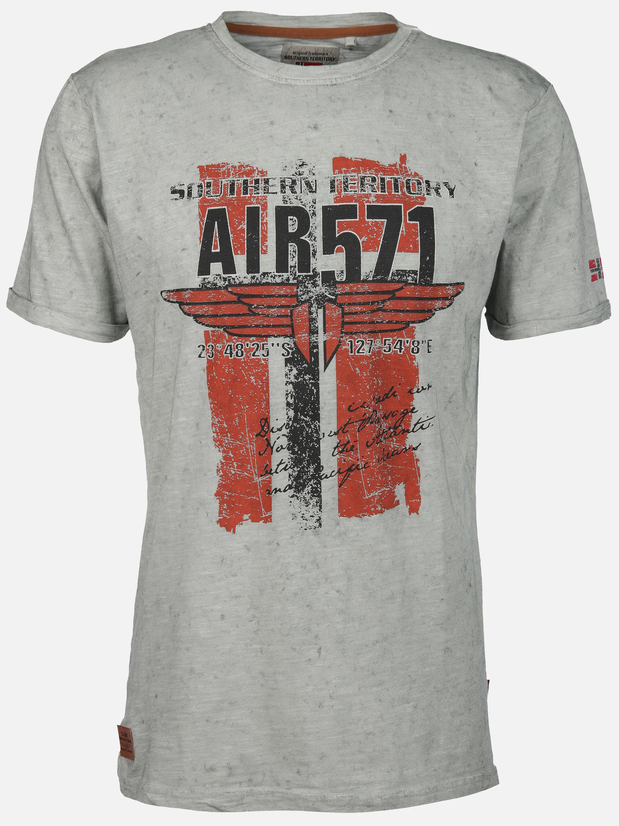 Herren T-Shirt mit Print in Used Optik