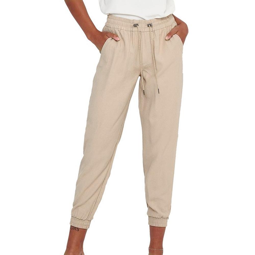 Only Pantalon Fluide Beige Femme Only 15322283-BLK